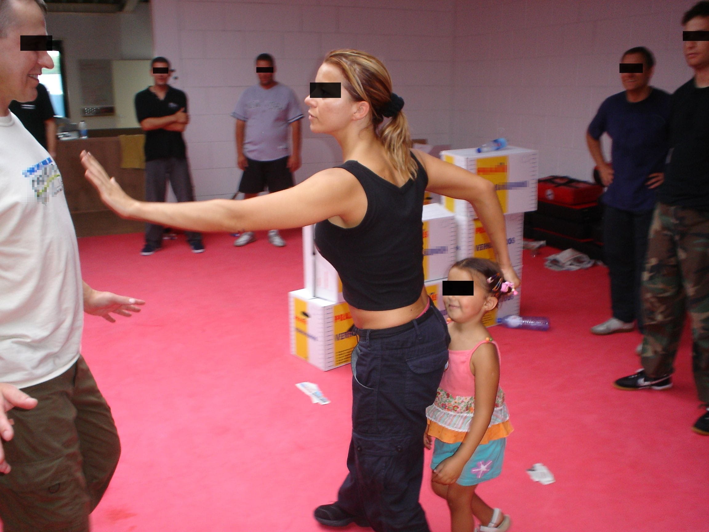 Jim's Dutch student learns the Shielding technique as an unarmed hostile aggressively approaches her and her child. There are several more techniques for this.