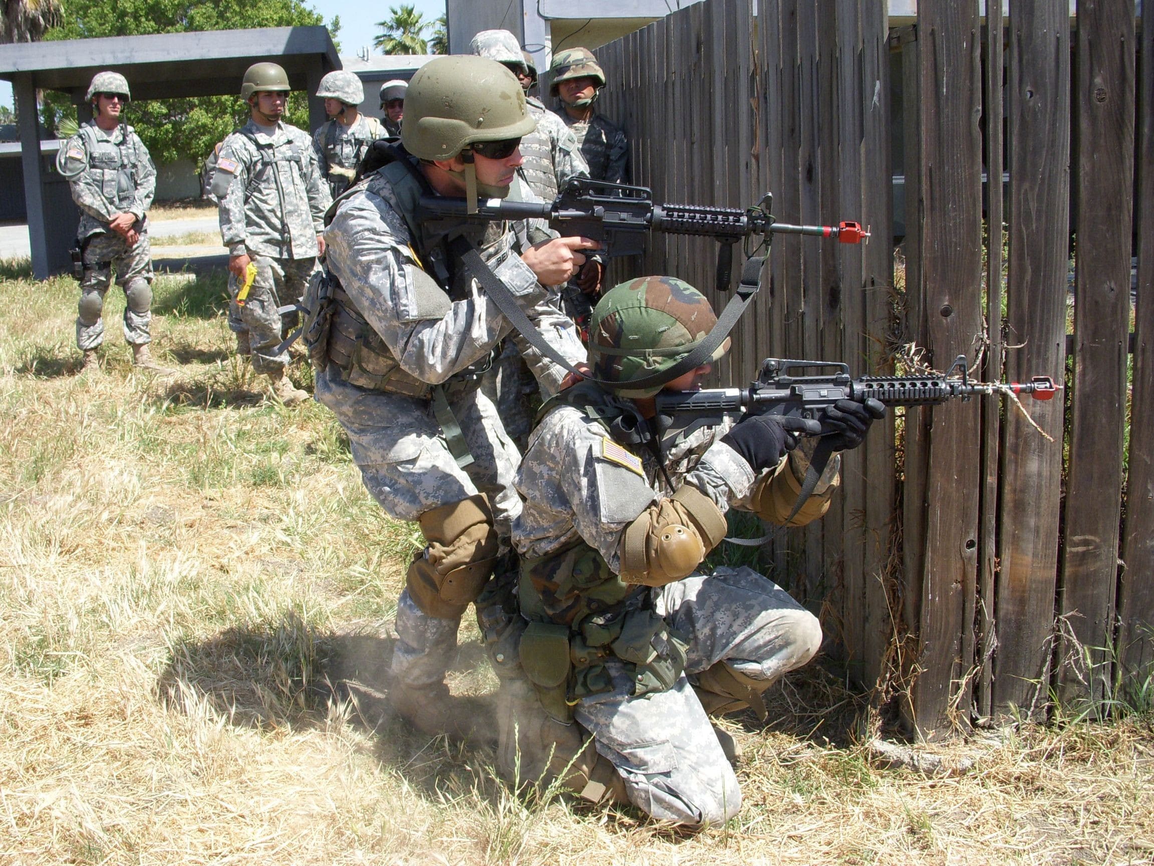 Jim's students benefited from his SWAT, counterterrorism, and military training and experience. Here his students learn a U.S. Marine cornering technique.