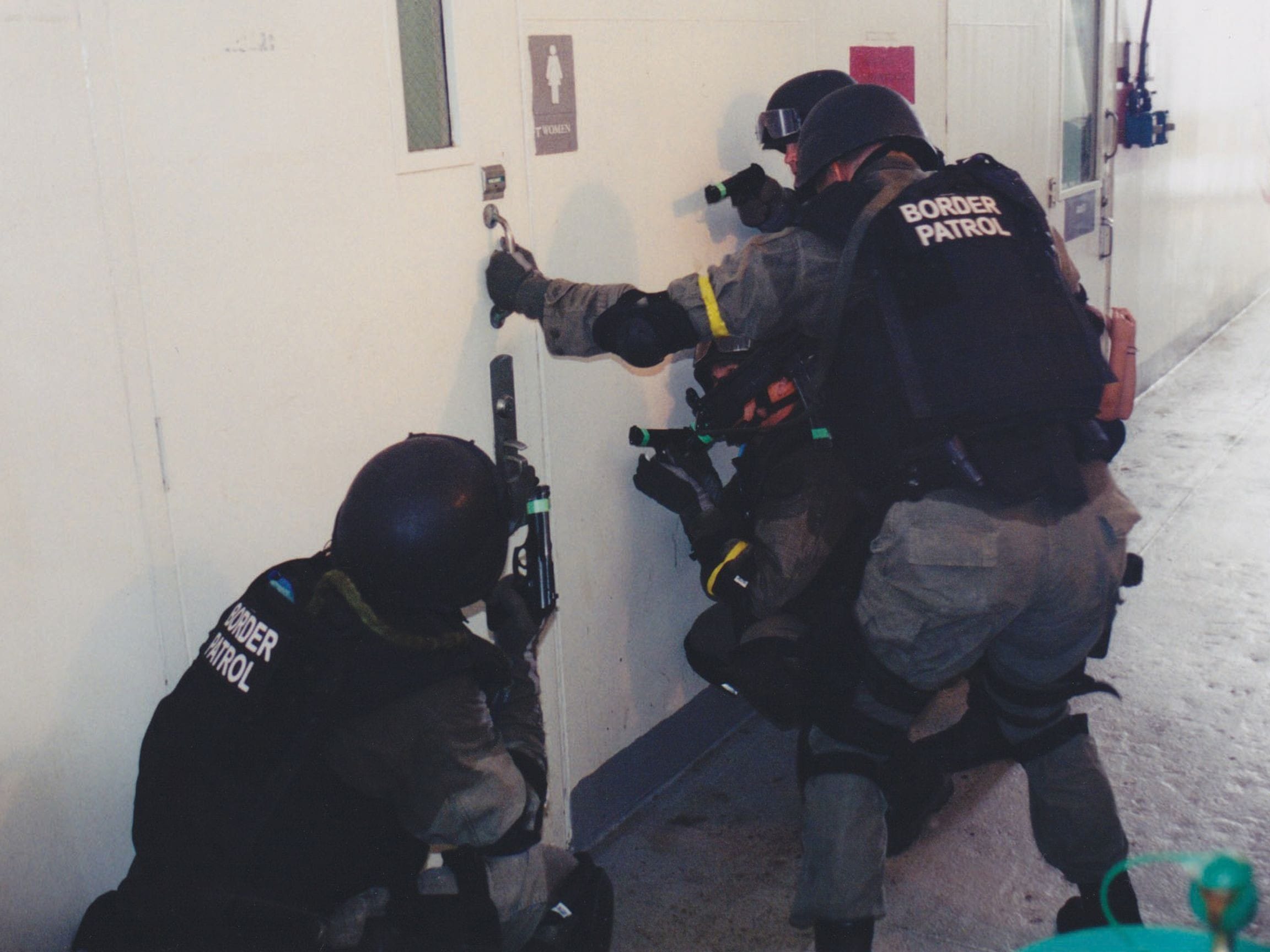 As an instructor, Jim taught many law enforcement agencies Close Quarters Battle (CQB), like these U.S. Border Patrol Tactical Unit (BORTAC) doing a room entry.