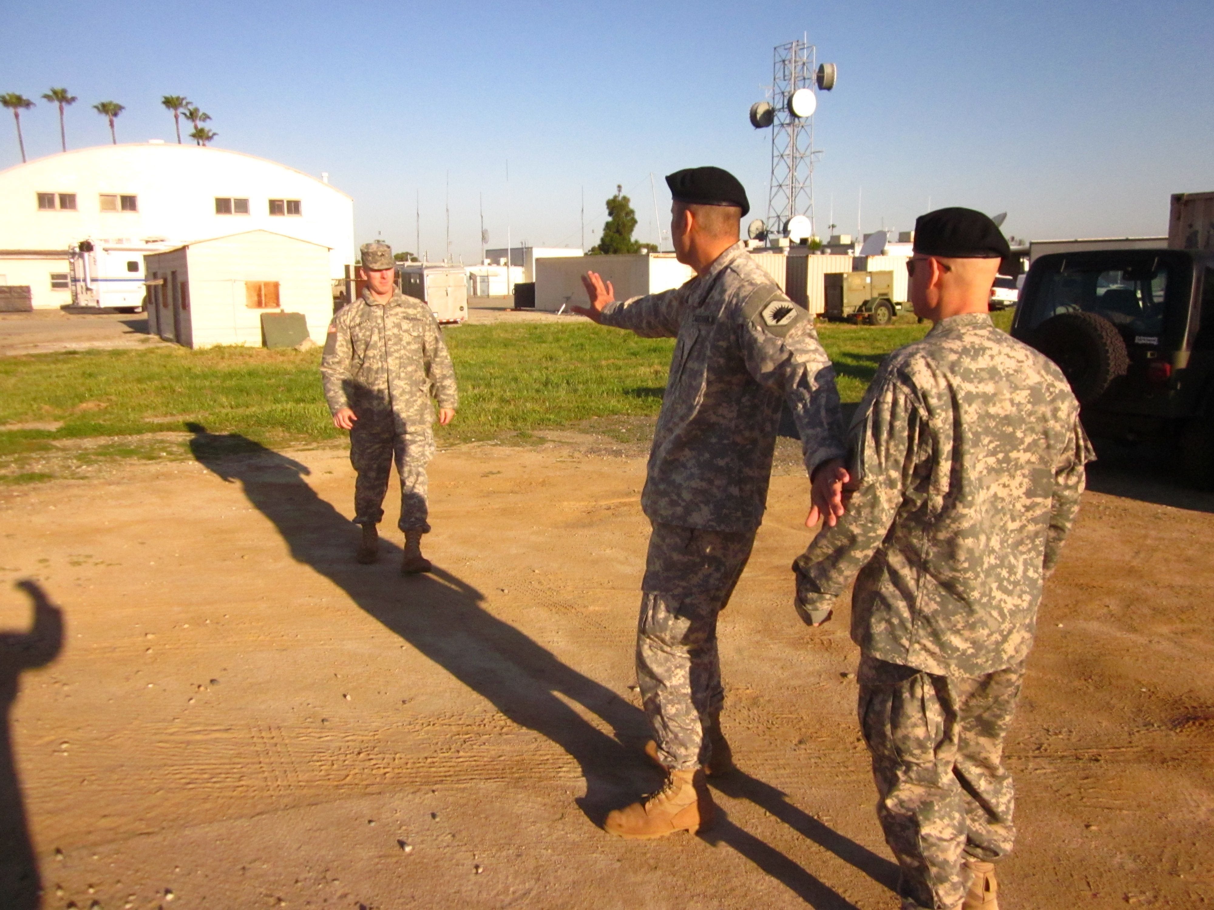 Sergeant First Class Wagner teaching his soldiers a technique called Shielding at Joint Forces Training Base Los Alamitos California.